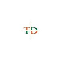 alfabeto iniciais logotipo td, dt, t e d vetor