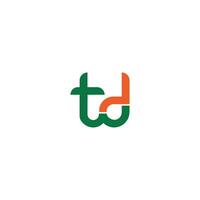 alfabeto iniciais logotipo td, dt, t e d vetor