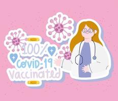 vacinado para covid 19 vetor