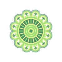 étnico mandala com colorida enfeite para arte. uma verde e branco circular Projeto com uma circular padronizar vetor