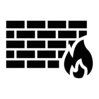 firewall glifo ícone fundo branco vetor