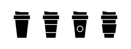 café copo ícones. pictograma estilo. vetor ícones