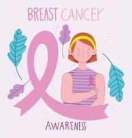pôster de conscientização sobre câncer de mama vetor