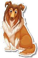 autocolante de desenho animado de cão pastor das shetland vetor