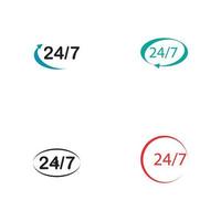 abrir 24-7 ícone vetor logotipo modelo ilustração design