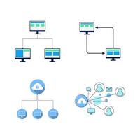 ilustração de design de ícone de vetor de rede de computação