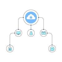 ilustração de design de ícone de vetor de rede de computação