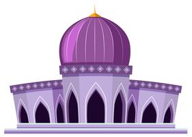 Uma bela mesquita no fundo branco vetor