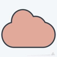 vetor de ícone de nuvem - estilo de corte de linha