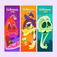 conjunto de modelo de banner de festa de halloween vetor