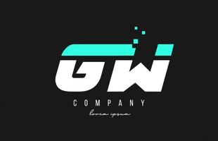gw gw combinação de logotipo de letra do alfabeto nas cores azul e branco. design de ícone criativo para negócios e empresa vetor