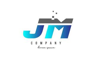 jm jm combinação do logotipo da letra do alfabeto nas cores azul e cinza. design de ícone criativo para empresa e negócios vetor