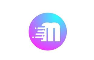 logotipo da letra do alfabeto m para empresa e negócios. desenho de círculo rosa azul para identidade vetor