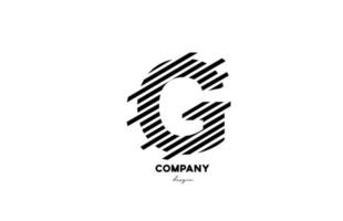 ícone de design de logotipo de letra do alfabeto g preto e branco para empresa e negócios vetor