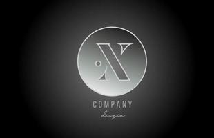 cinza prata metal x logotipo de letra do alfabeto design do ícone do logotipo para empresa e negócios vetor