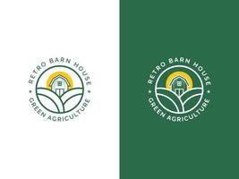 conceito de design de logotipo de agricultura e fazenda vetor