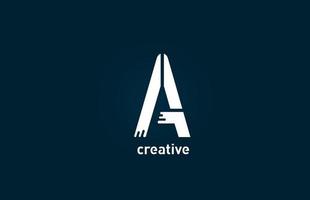 criativo branco um ícone de design de logotipo de letra do alfabeto para empresa e negócios vetor