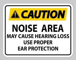 atenção sinal de área de ruído pode causar perda auditiva use proteção auditiva adequada vetor
