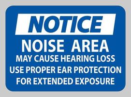 observe o sinal ppe, a área de ruído pode causar perda de audição, use proteção auditiva adequada para exposição prolongada vetor