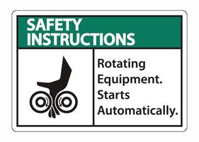 rotating equipment.starts automaticamente simboliza o sinal isolado no fundo branco, ilustração vetorial vetor