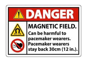 O campo magnético de perigo pode ser prejudicial para usuários de marca-passo. usuários de marca-passo. vetor