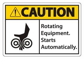 rotating equipment.starts automaticamente simboliza o sinal isolado no fundo branco, ilustração vetorial vetor