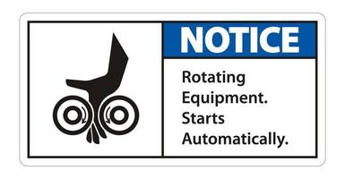 rotating equipment.starts automaticamente simboliza o sinal isolado no fundo branco, ilustração vetorial vetor