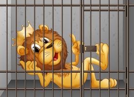 Leão sendo trancado na gaiola vetor