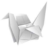 Arte de origami com pássaro de papel vetor