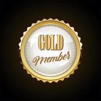 emblema dourado vip golden member retro design vetor