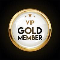 emblema dourado vip golden member retro design vetor