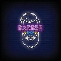 barbearia sinais de néon vetor de texto de estilo