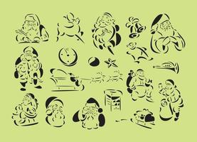 035 ilustrações vetoriais de arte salina de papai noel. Ai10.eps vetor