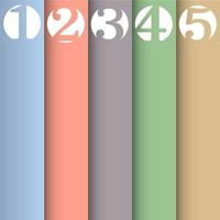 faixas verticais numeradas em papel em cores pastel vetor