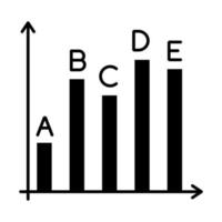 ícone de glifo de estatísticas de pesquisa vetor
