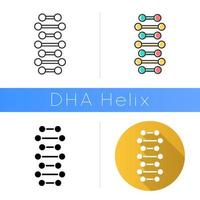 ícone de correntes em espiral de DNA vetor