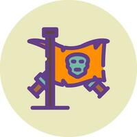 design de ícone criativo de bandeira de piratas vetor