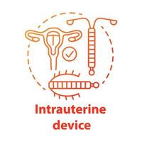 ícone de conceito vermelho de dispositivo intrauterino vetor