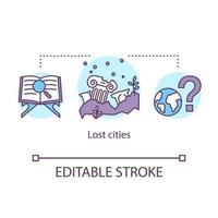 ícone do conceito de cidades perdidas vetor