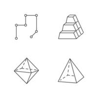 conjunto de ícones lineares de figuras geométricas vetor