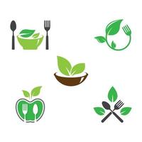 imagens de logotipo de comida vegetariana vetor