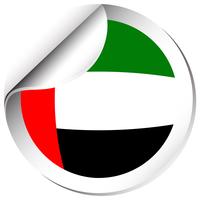 Projeto da etiqueta para a bandeira de Emirados Árabes Unidos vetor