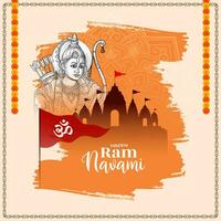 feliz RAM navami tradicional hindu festival cartão Projeto vetor