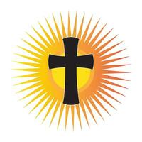 cristão Cruz ícone logotipo vetor Projeto modelo