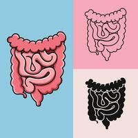 livre vetor, humano intestino logotipo rabisco ilustração conjunto vetor