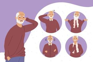 sintomas de alzheimer do avô vetor