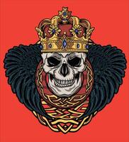 logotipo do crânio do rei vetor