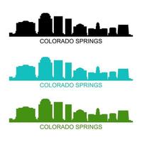 skyline Colorado Springs em fundo branco vetor