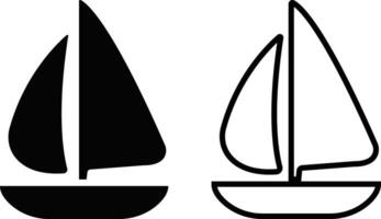 barco ou navio ícone dentro plano, linha na moda estilo definir. isolado em usar símbolo para Esportes barco a vela placa. vetor para apps e local na rede Internet