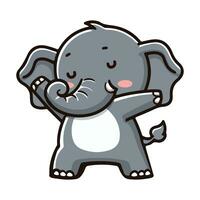 pequeno fofa elefante desenho animado estilo vetor